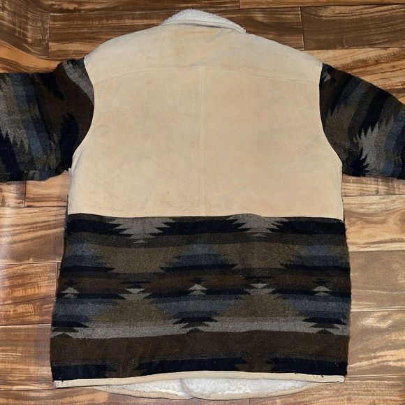 Vintage Lawless by Ardney Leather Suede Shearling Ranch Jacket Size Medium - Picture 11 of 12